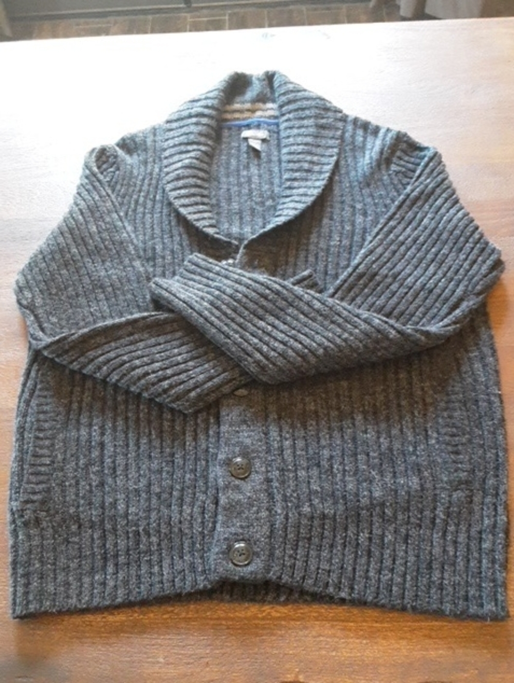 Kenneth Cole Reaction Men’s Dark Gray Ribbed Cardigan